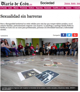 Diario de León - "Sexualidad sin Barreras".  Actualidad